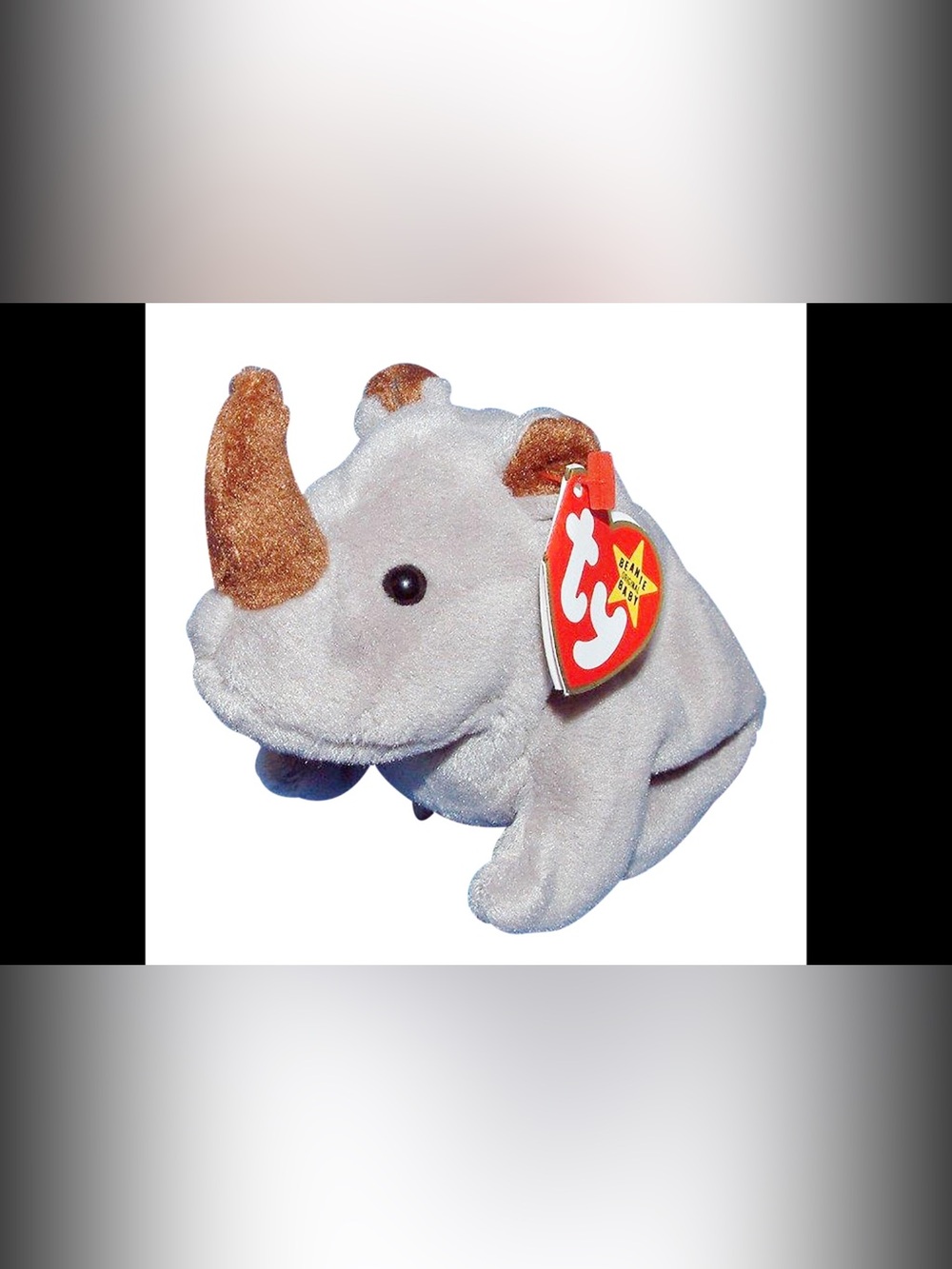 Spike Plush Rhinoceros Head Toy - Gray and Brown 1990s